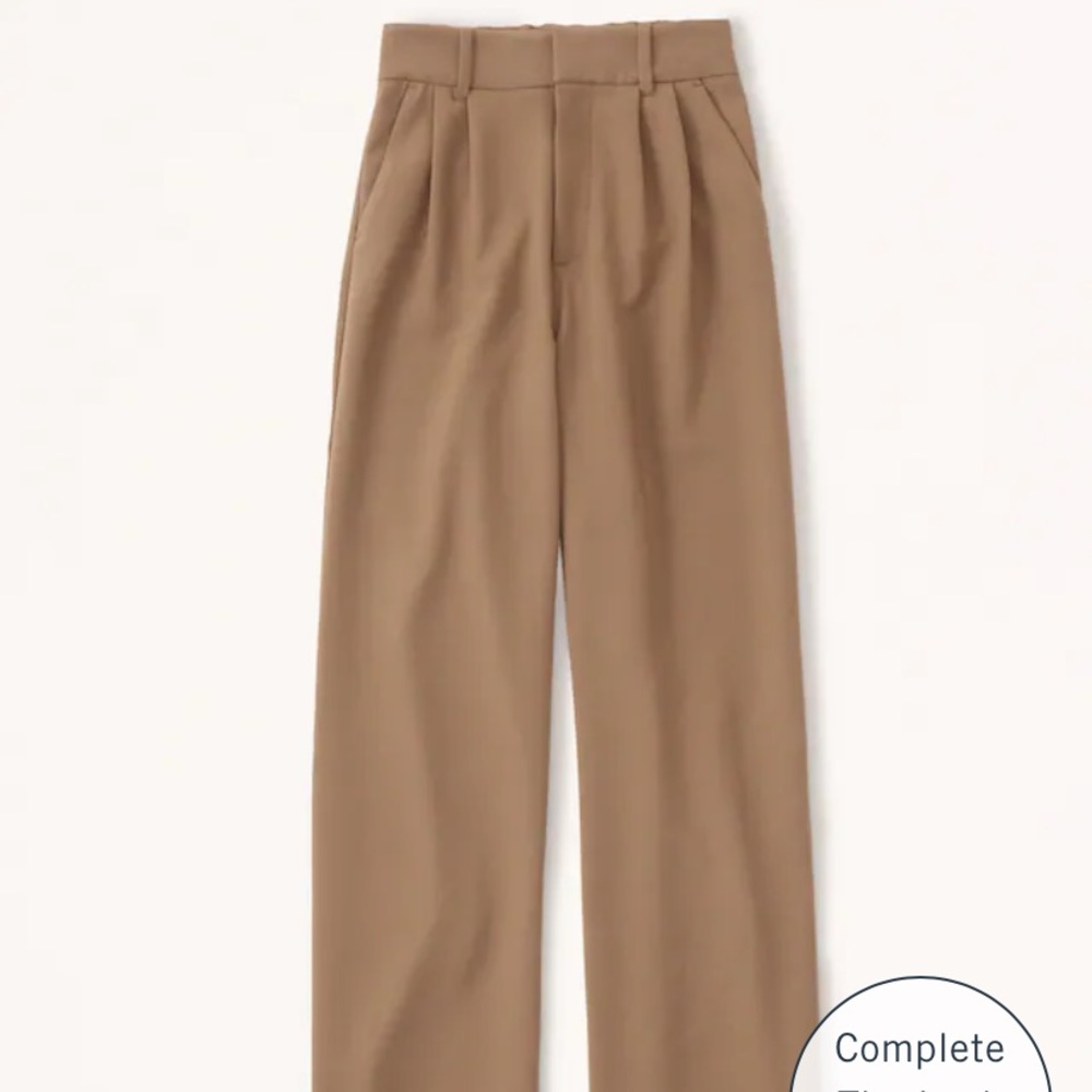 Abercrombie tailored wide leg trouser brown